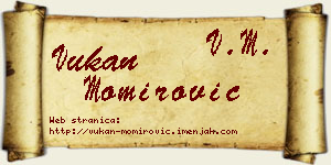 Vukan Momirović vizit kartica